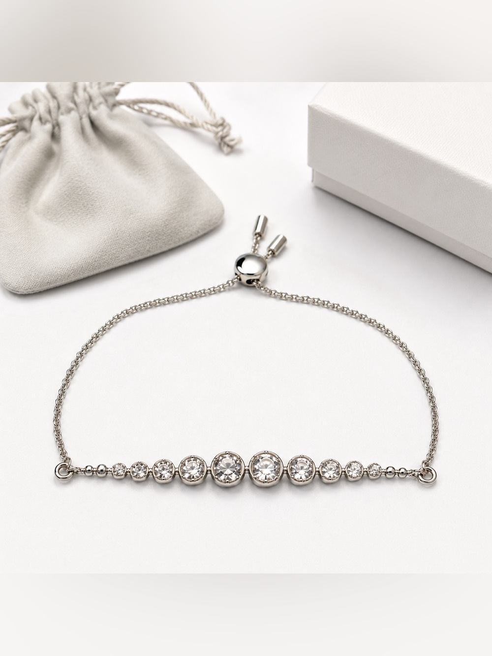 Vanna k Silver Crystal Bracelet